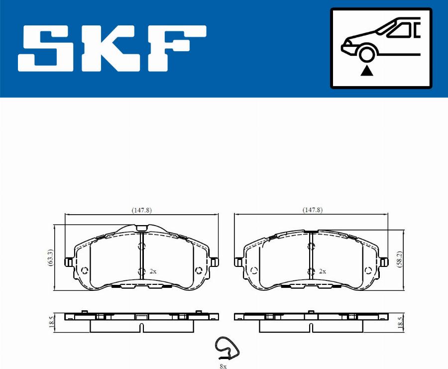 SKF VKBP 80067 - Тормозные колодки, дисковые, комплект avtokuzovplus.com.ua