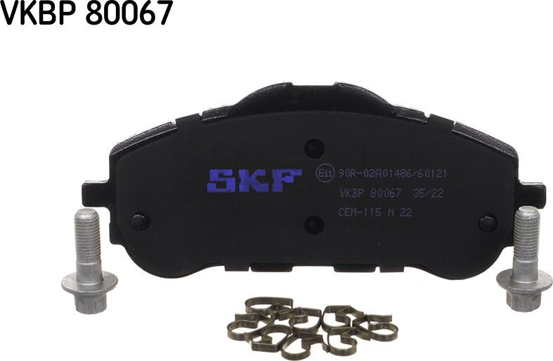 SKF VKBP 80067 - Тормозные колодки, дисковые, комплект avtokuzovplus.com.ua