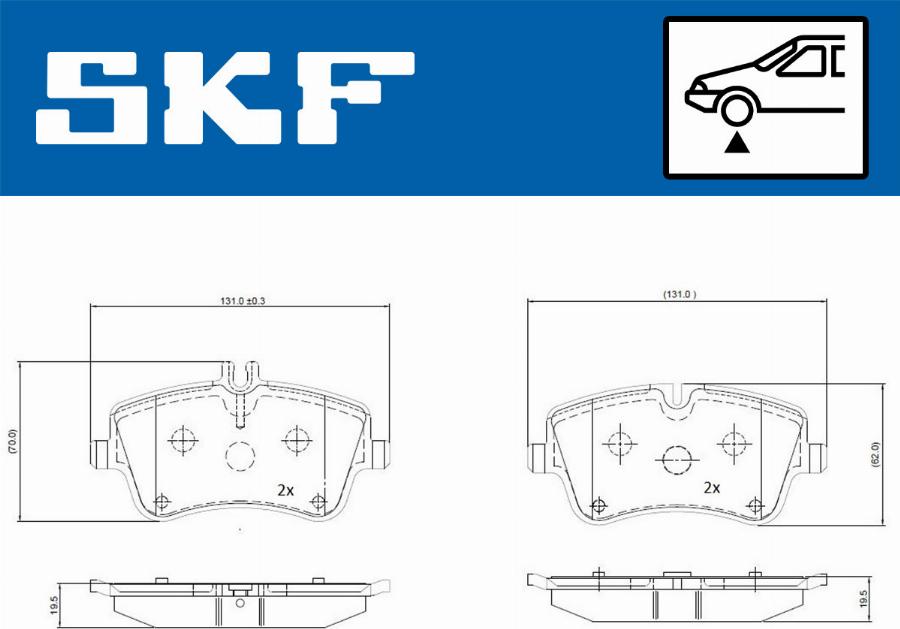 SKF VKBP 80081 - Гальмівні колодки, дискові гальма autocars.com.ua