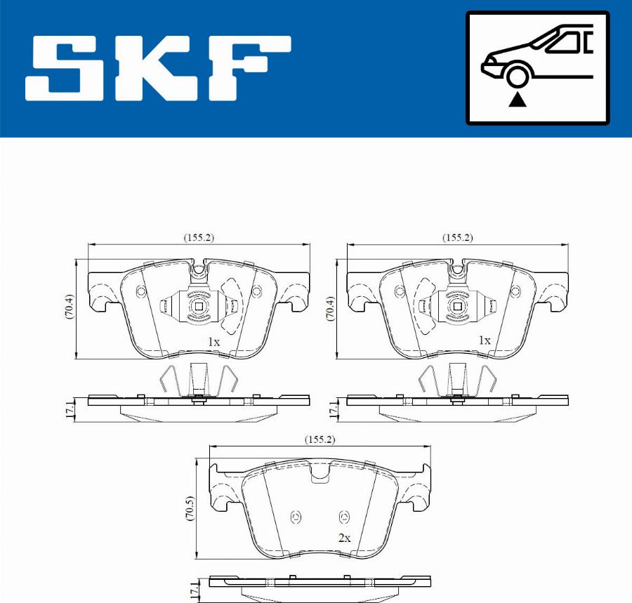 SKF VKBP 80085 - Гальмівні колодки, дискові гальма autocars.com.ua