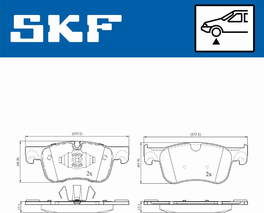 SKF VKBP 80086 - Гальмівні колодки, дискові гальма autocars.com.ua