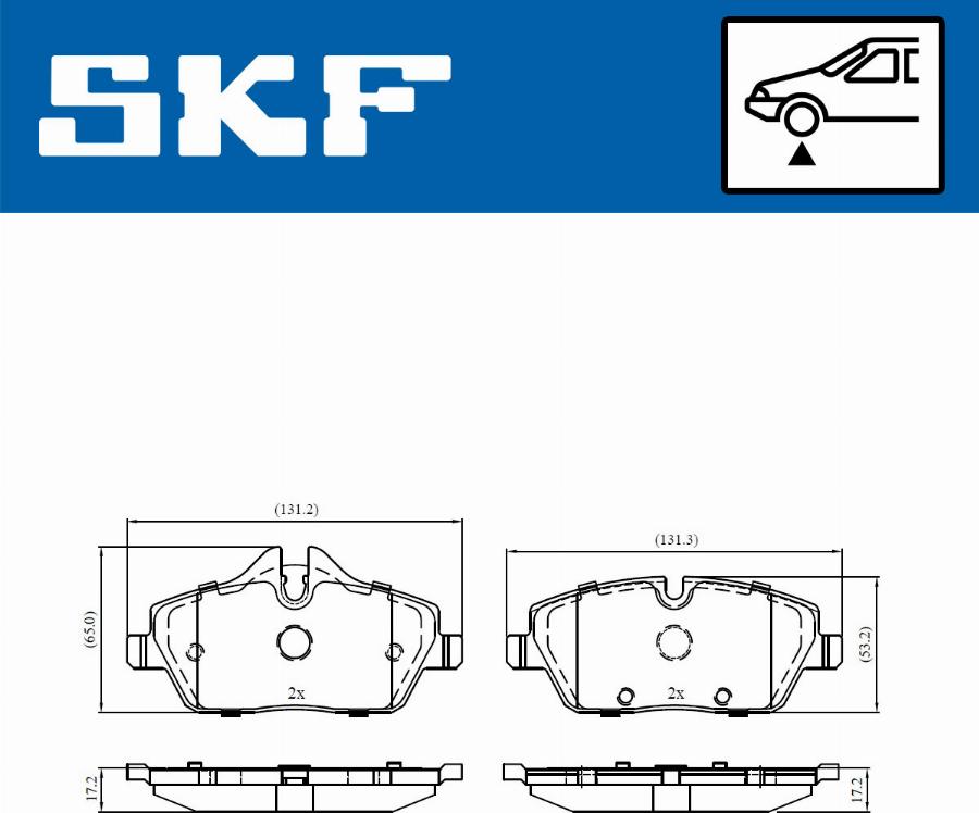 SKF VKBP 80093 - Гальмівні колодки, дискові гальма autocars.com.ua