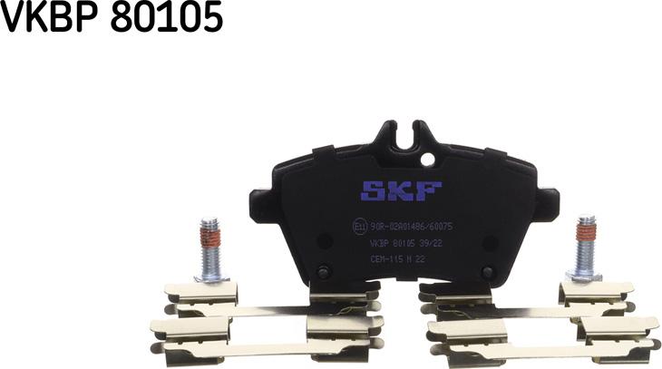 SKF VKBP 80105 - Тормозные колодки, дисковые, комплект avtokuzovplus.com.ua