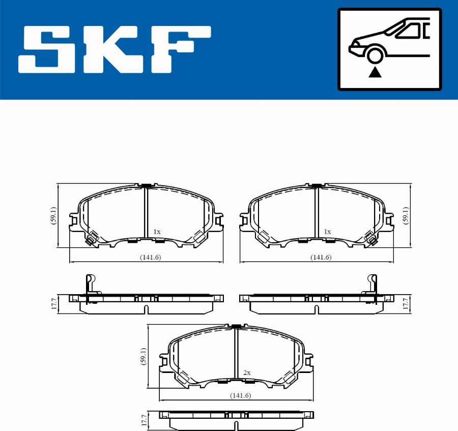 SKF VKBP 80108 A - Гальмівні колодки, дискові гальма autocars.com.ua