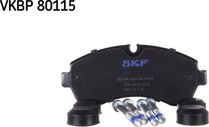 SKF VKBP 80115 - Тормозные колодки, дисковые, комплект avtokuzovplus.com.ua