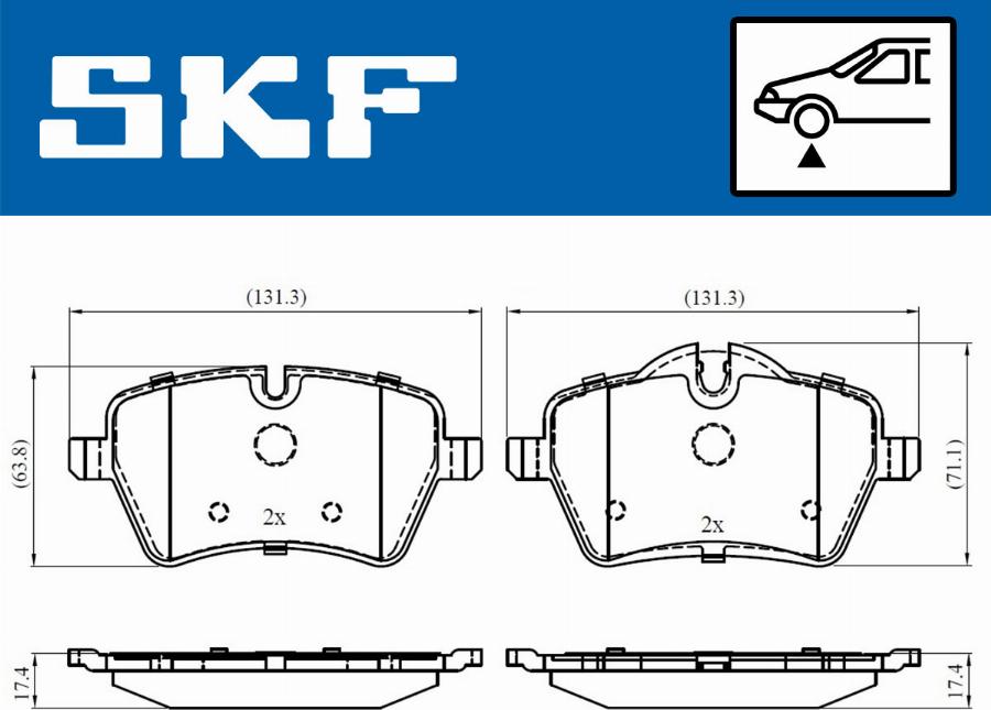 SKF VKBP 80118 - Гальмівні колодки, дискові гальма autocars.com.ua