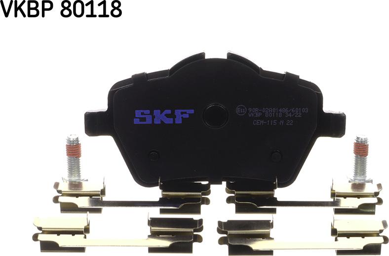 SKF VKBP 80118 - Гальмівні колодки, дискові гальма autocars.com.ua