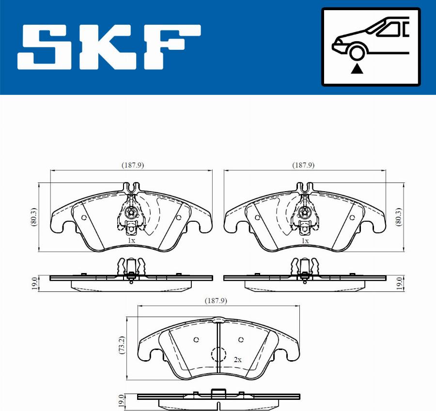 SKF VKBP 80123 - Гальмівні колодки, дискові гальма autocars.com.ua