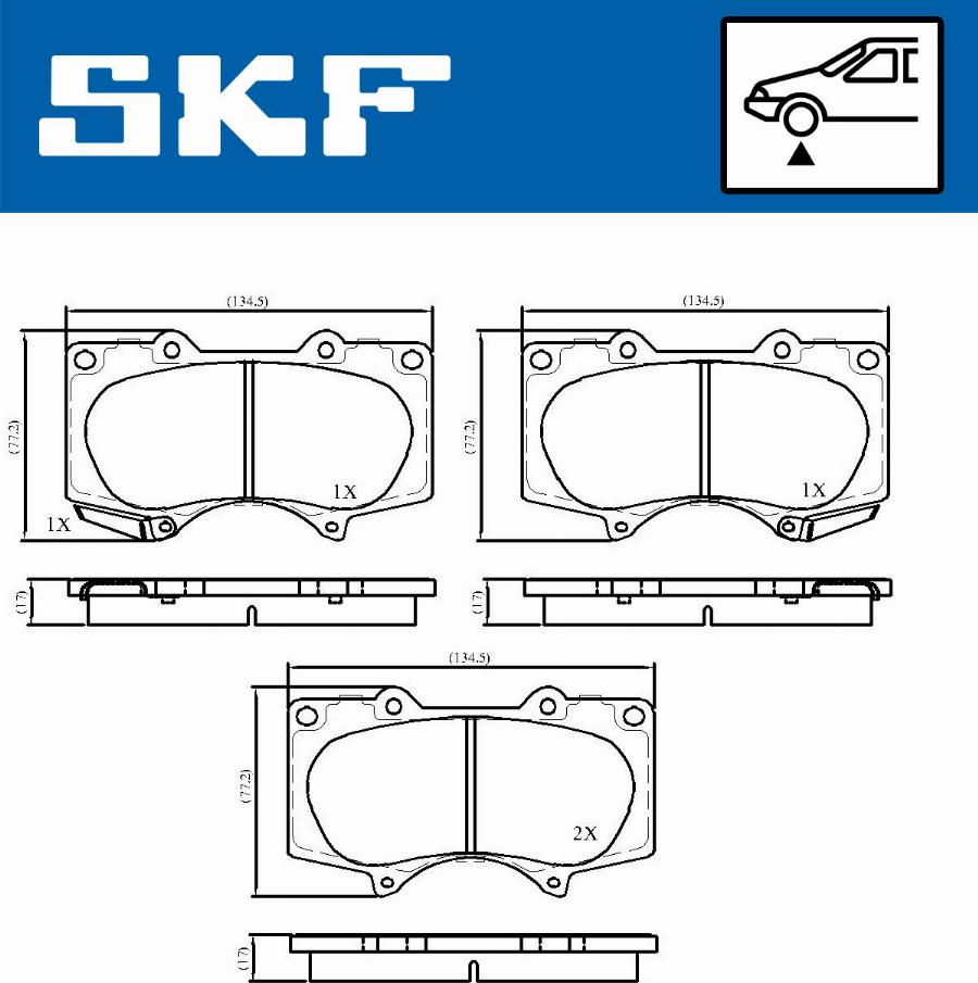 SKF VKBP 80135 A - Тормозные колодки, дисковые, комплект autodnr.net