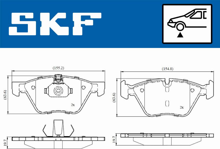 SKF VKBP 80141 - Гальмівні колодки, дискові гальма autocars.com.ua