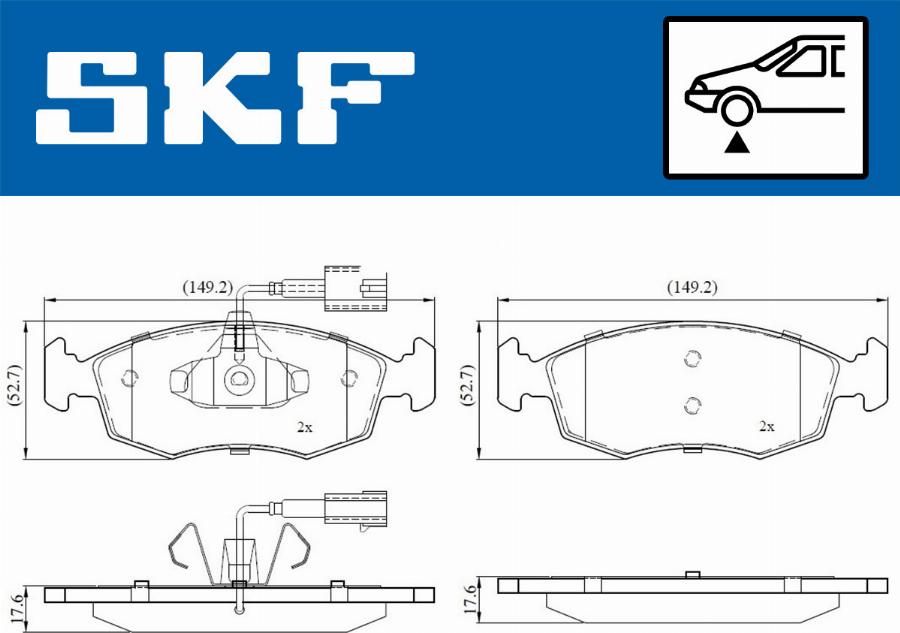 SKF VKBP 80146 E - Тормозные колодки, дисковые, комплект avtokuzovplus.com.ua