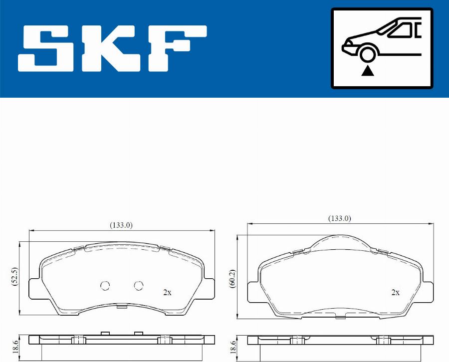 SKF VKBP 80154 - Гальмівні колодки, дискові гальма autocars.com.ua