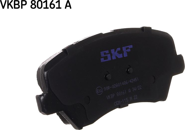 SKF VKBP 80161 A - Тормозные колодки, дисковые, комплект autodnr.net