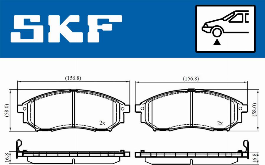 SKF VKBP 80166 A - Гальмівні колодки, дискові гальма autocars.com.ua