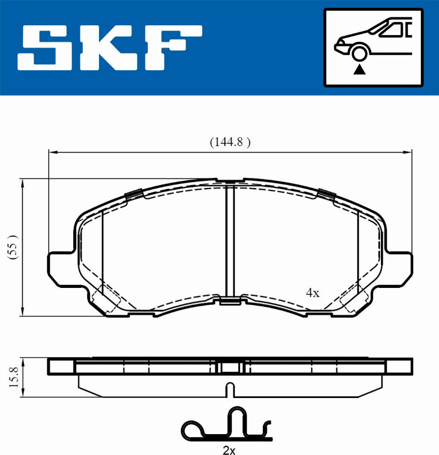 SKF VKBP 80169 A - Гальмівні колодки, дискові гальма autocars.com.ua