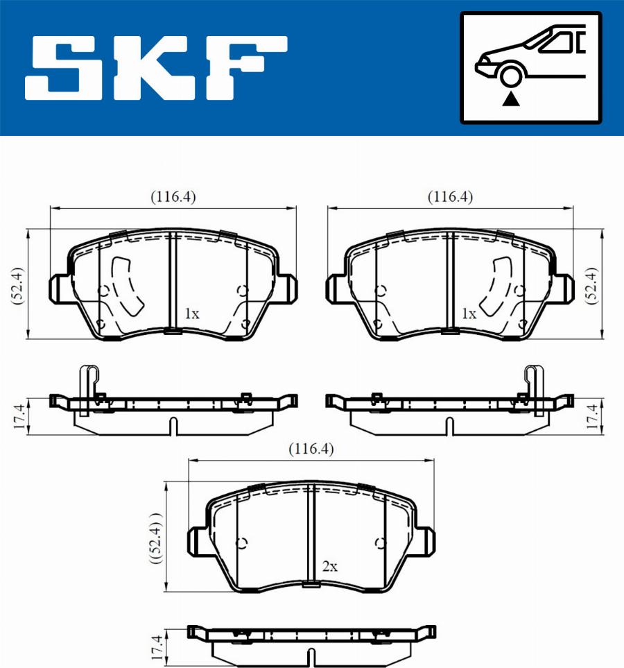 SKF VKBP 80182 A - Гальмівні колодки, дискові гальма autocars.com.ua