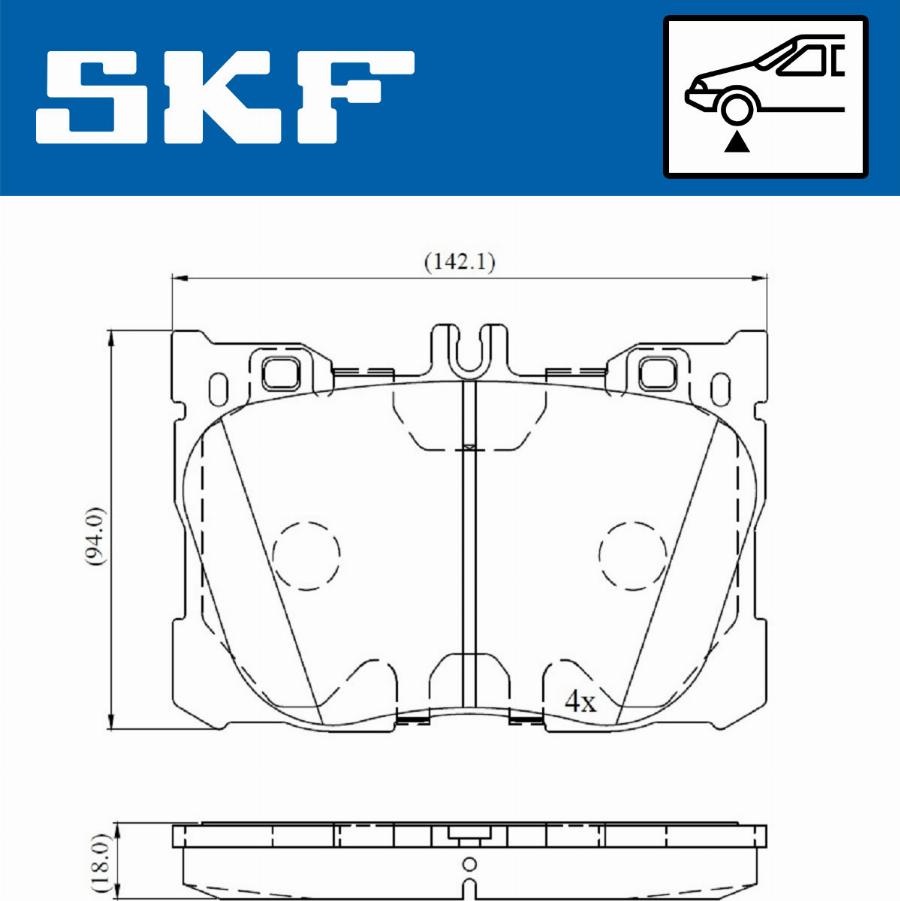 SKF VKBP 80190 - Тормозные колодки, дисковые, комплект avtokuzovplus.com.ua