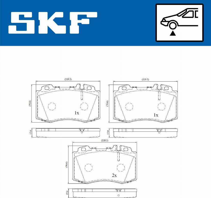 SKF VKBP 80198 E - Гальмівні колодки, дискові гальма autocars.com.ua