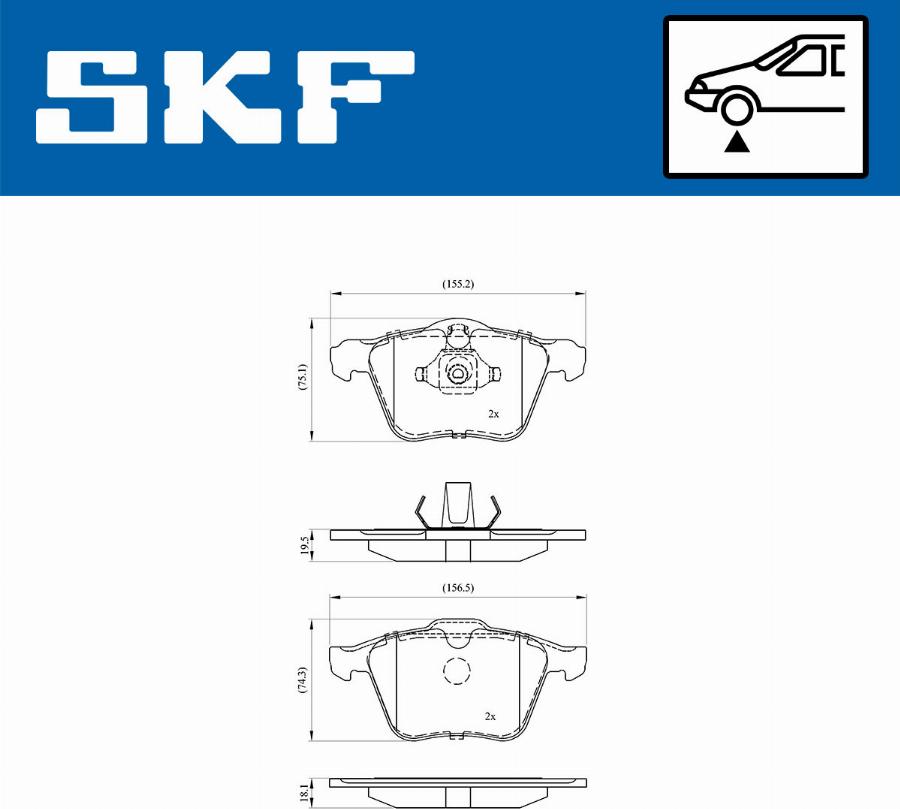 SKF VKBP 80224 - Гальмівні колодки, дискові гальма autocars.com.ua