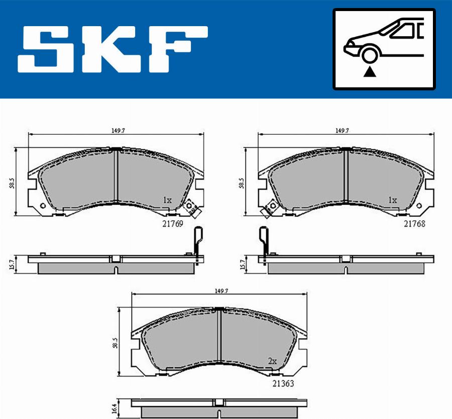 SKF VKBP 80230 A - Гальмівні колодки, дискові гальма autocars.com.ua