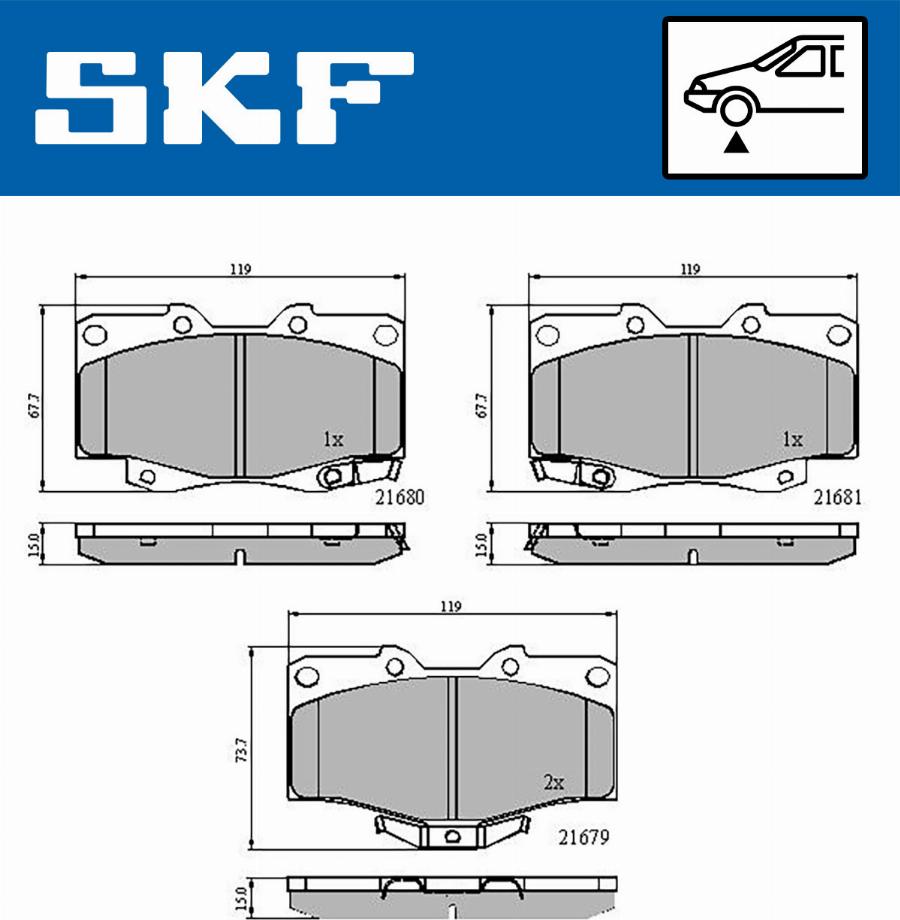 SKF VKBP 80247 A - Гальмівні колодки, дискові гальма autocars.com.ua