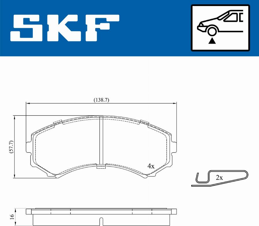 SKF VKBP 80252 A - Гальмівні колодки, дискові гальма autocars.com.ua
