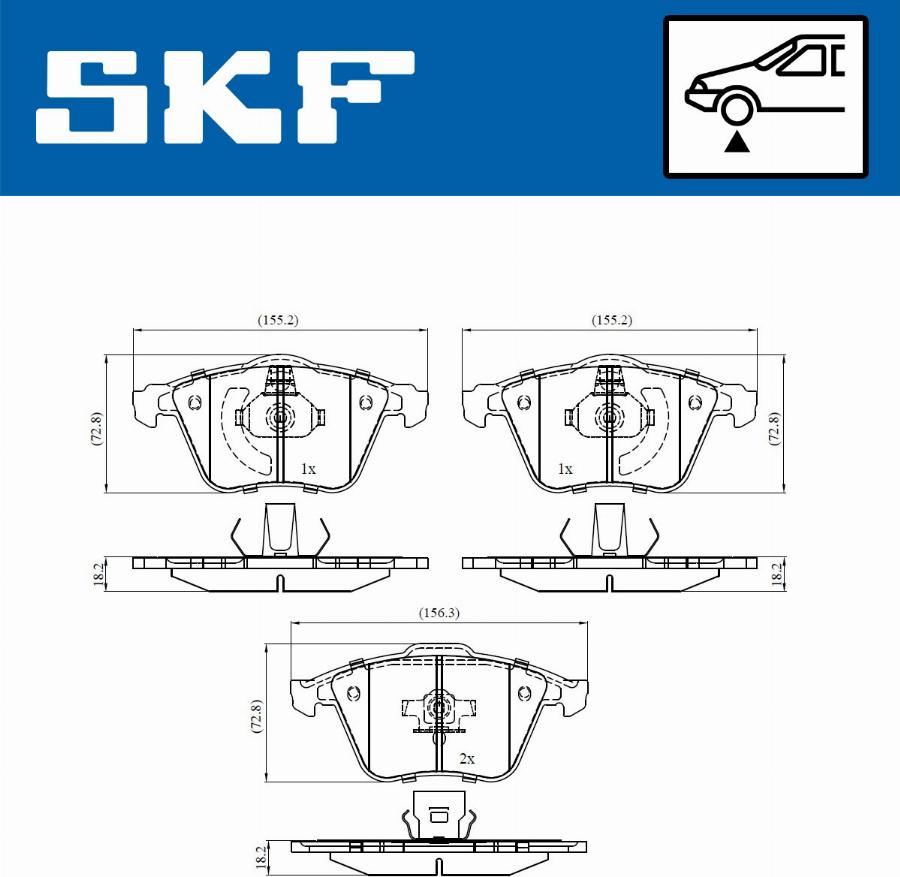 SKF VKBP 80272 - Гальмівні колодки, дискові гальма autocars.com.ua