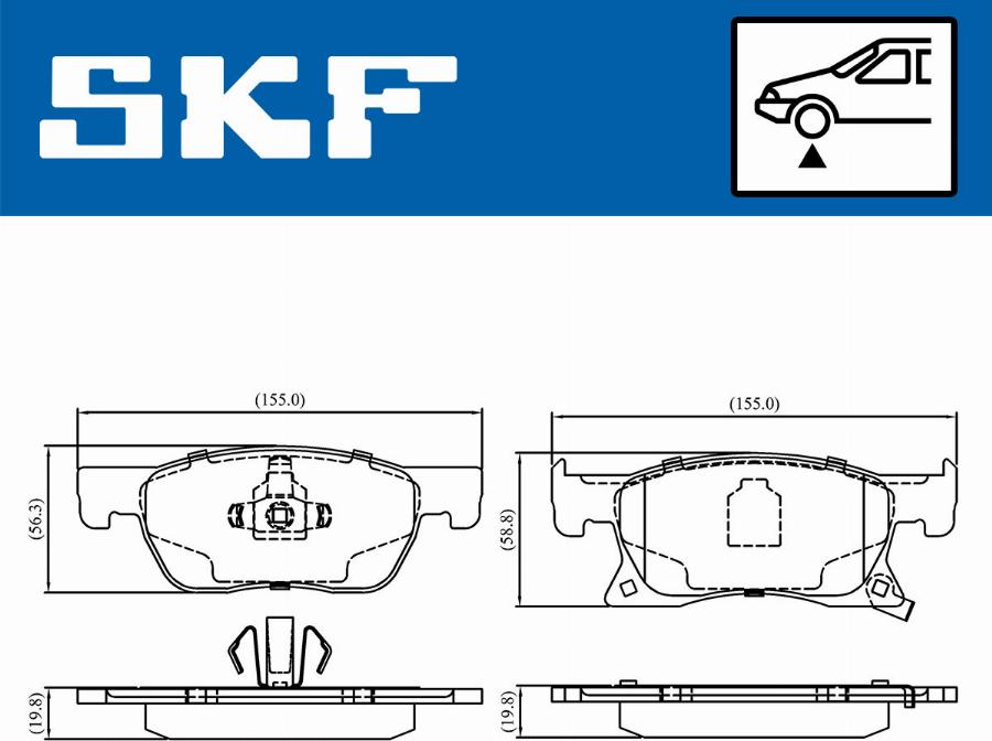 SKF VKBP 80291 A - Гальмівні колодки, дискові гальма autocars.com.ua