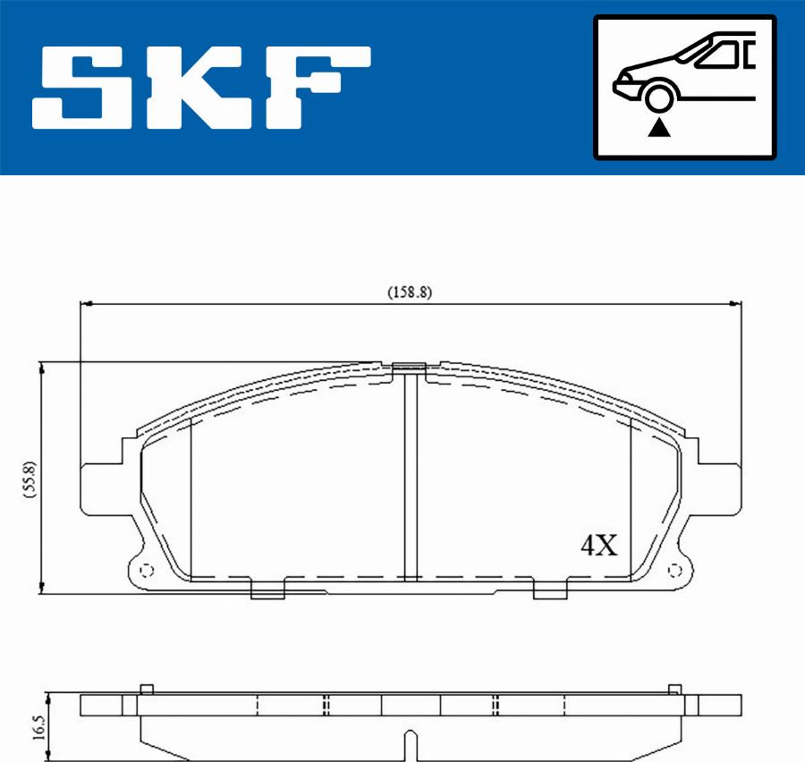 SKF VKBP 80296 - Гальмівні колодки, дискові гальма autocars.com.ua