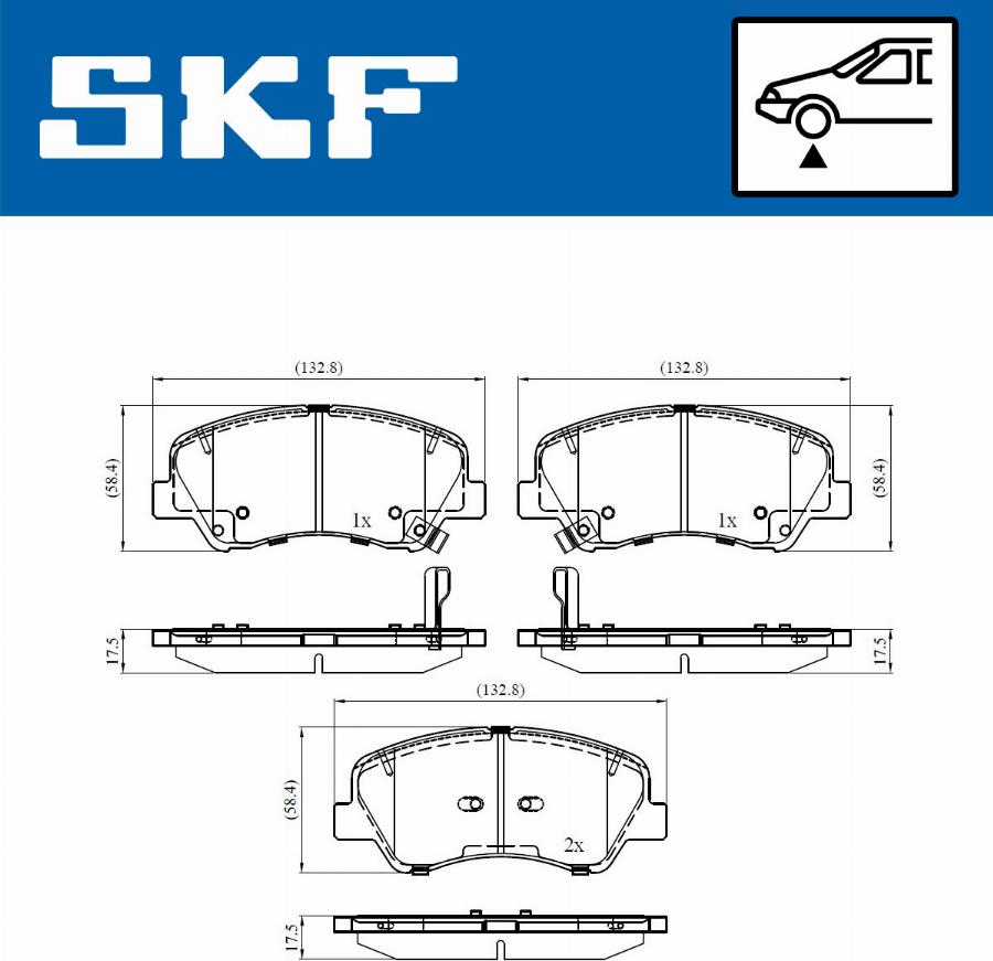 SKF VKBP 80304 A - Гальмівні колодки, дискові гальма autocars.com.ua