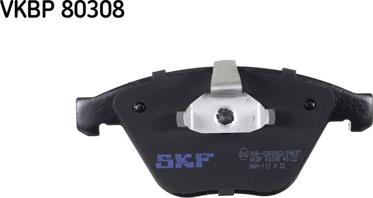 SKF VKBP 80308 - Гальмівні колодки, дискові гальма autocars.com.ua