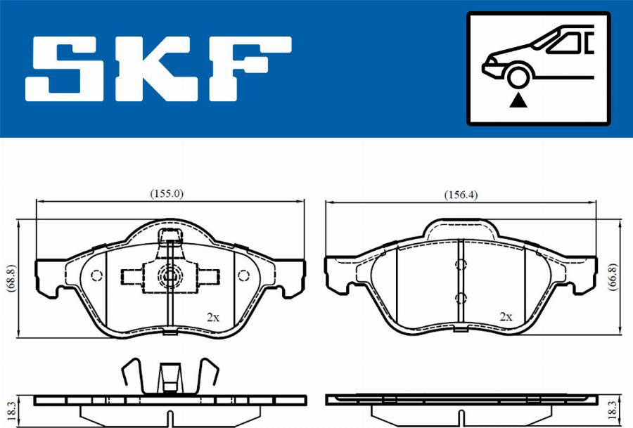 SKF VKBP 80309 - Гальмівні колодки, дискові гальма autocars.com.ua