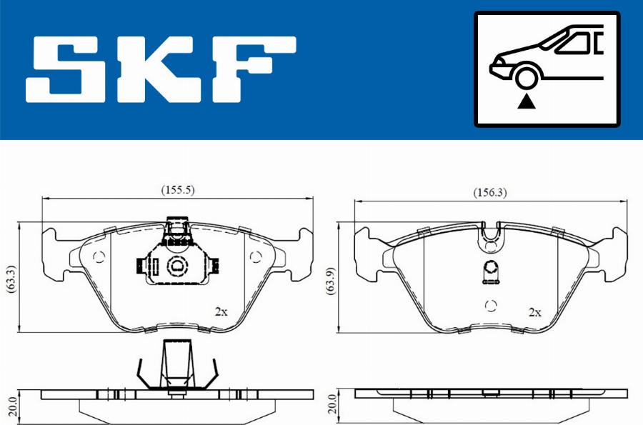 SKF VKBP 80311 - Тормозные колодки, дисковые, комплект avtokuzovplus.com.ua