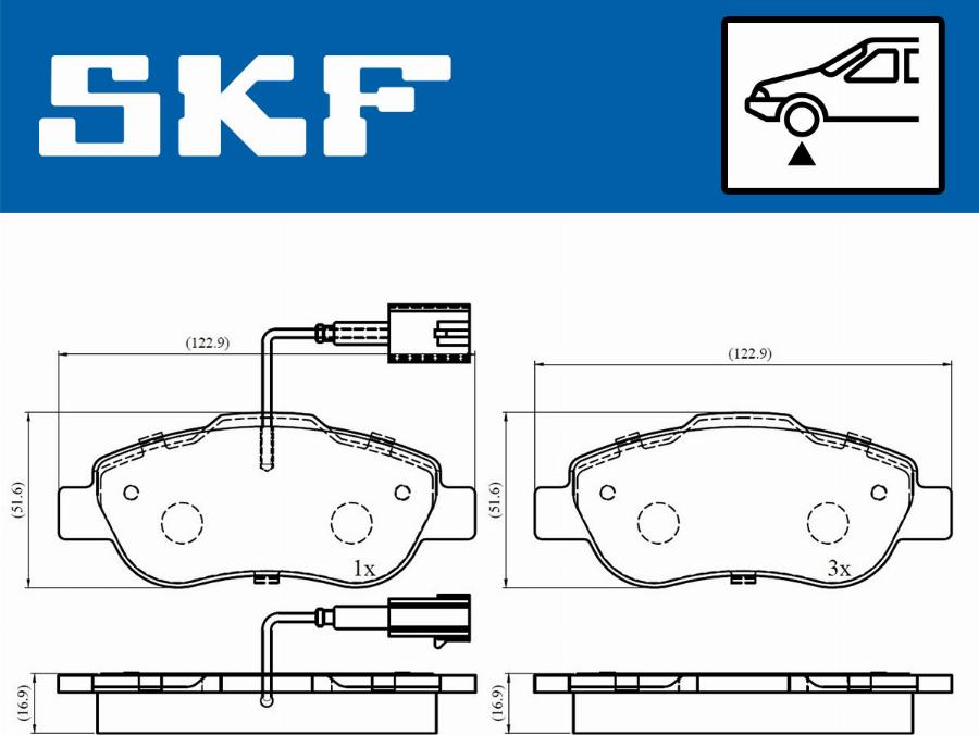 SKF VKBP 80313 E - Гальмівні колодки, дискові гальма autocars.com.ua