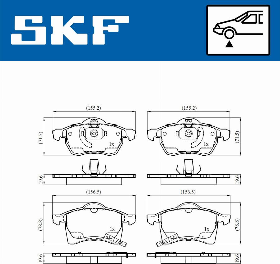 SKF VKBP 80314 A - Гальмівні колодки, дискові гальма autocars.com.ua