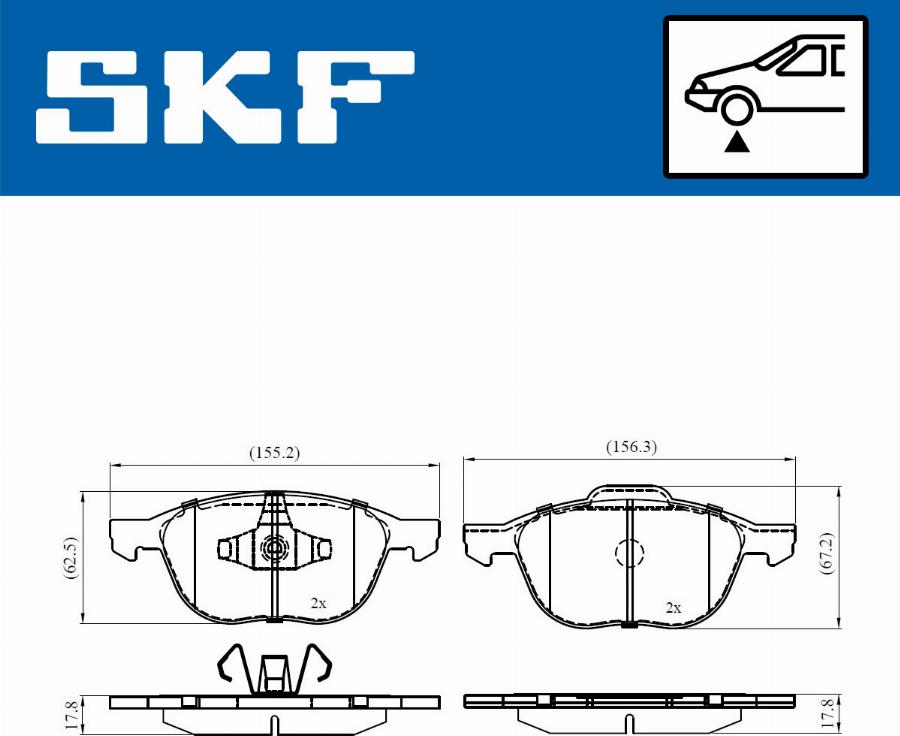 SKF VKBP 80329 - Гальмівні колодки, дискові гальма autocars.com.ua