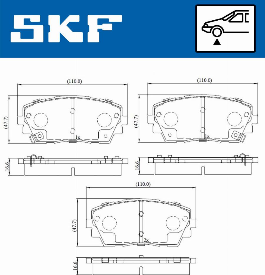 SKF VKBP 80332 A - Тормозные колодки, дисковые, комплект avtokuzovplus.com.ua