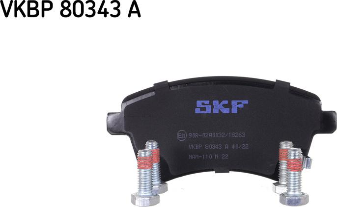 SKF VKBP 80343 A - Гальмівні колодки, дискові гальма autocars.com.ua