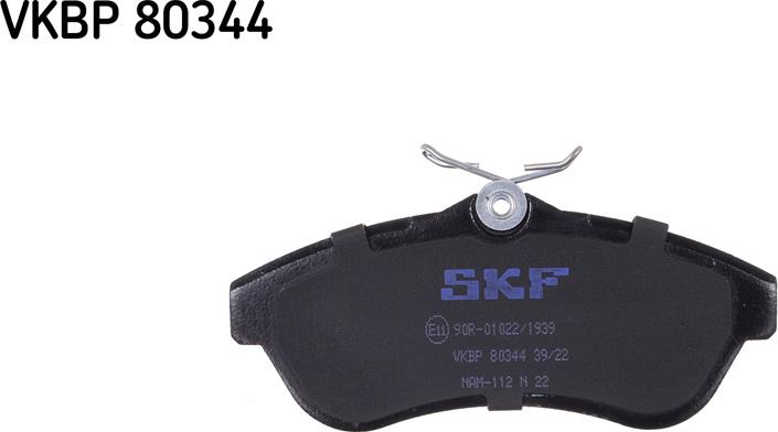 SKF VKBP 80344 - Гальмівні колодки, дискові гальма autocars.com.ua