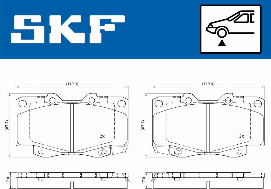 SKF VKBP 80349 A - Тормозные колодки, дисковые, комплект autodnr.net