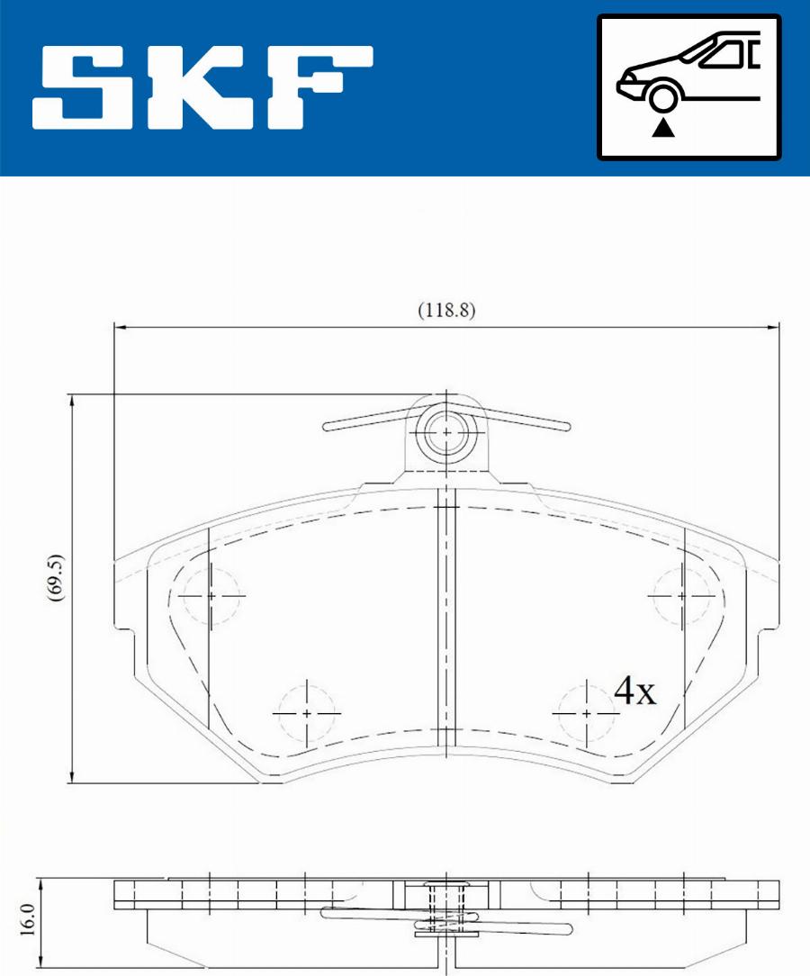 SKF VKBP 80350 - Тормозные колодки, дисковые, комплект autodnr.net