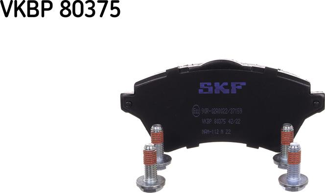 SKF VKBP 80375 - Гальмівні колодки, дискові гальма autocars.com.ua