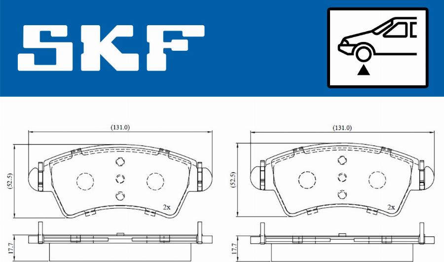 SKF VKBP 80380 - Гальмівні колодки, дискові гальма autocars.com.ua