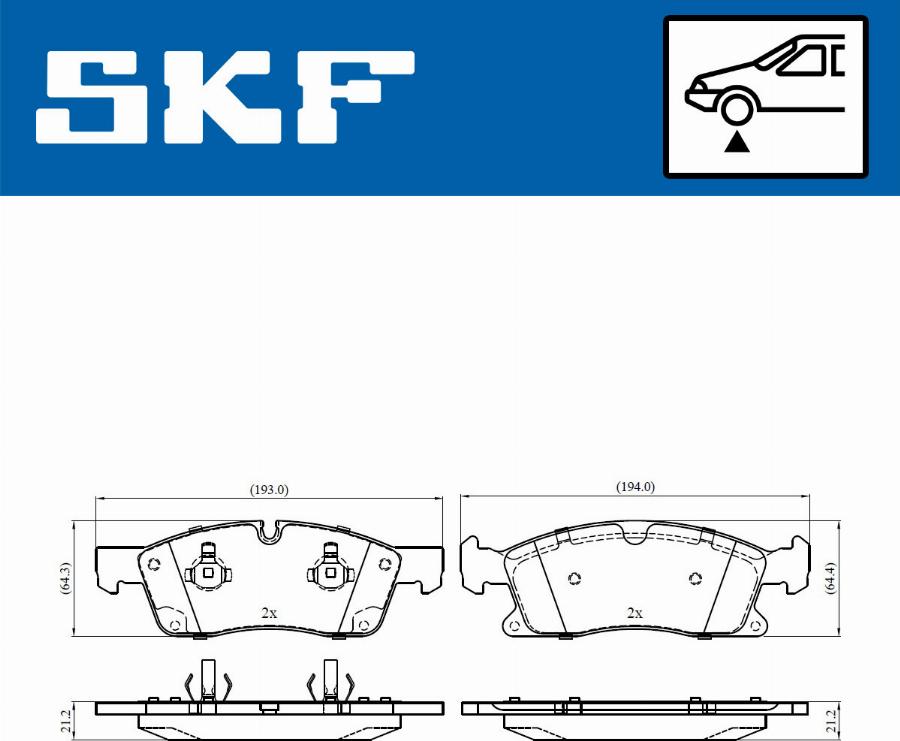 SKF VKBP 80389 - Гальмівні колодки, дискові гальма autocars.com.ua