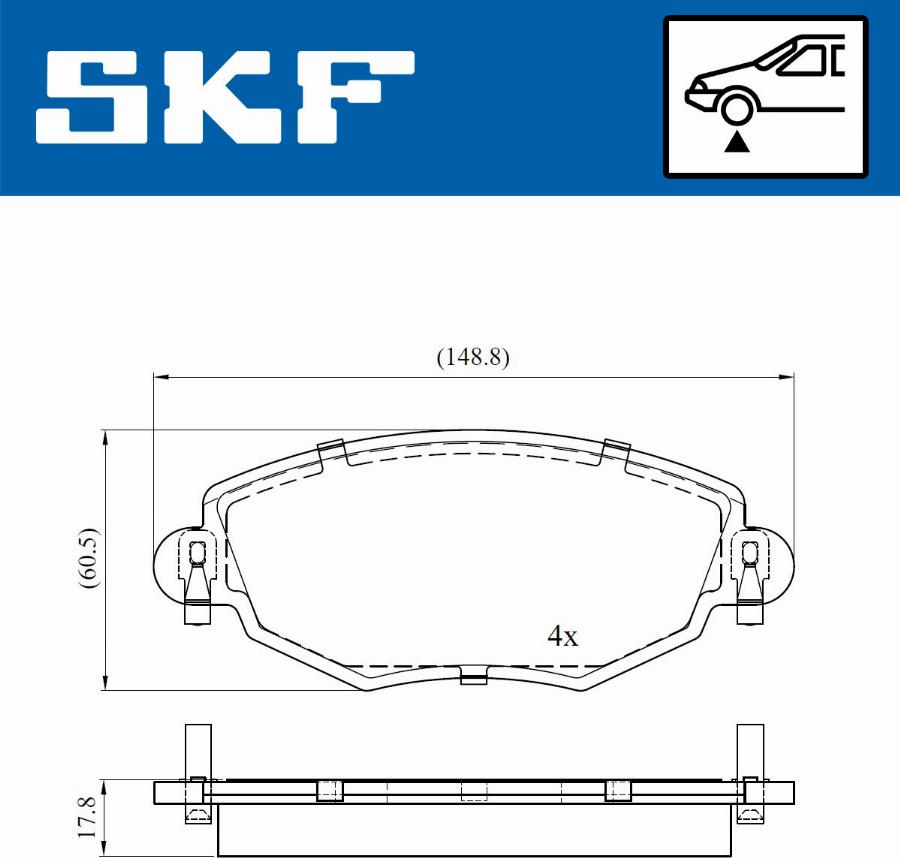 SKF VKBP 80390 - Гальмівні колодки, дискові гальма autocars.com.ua