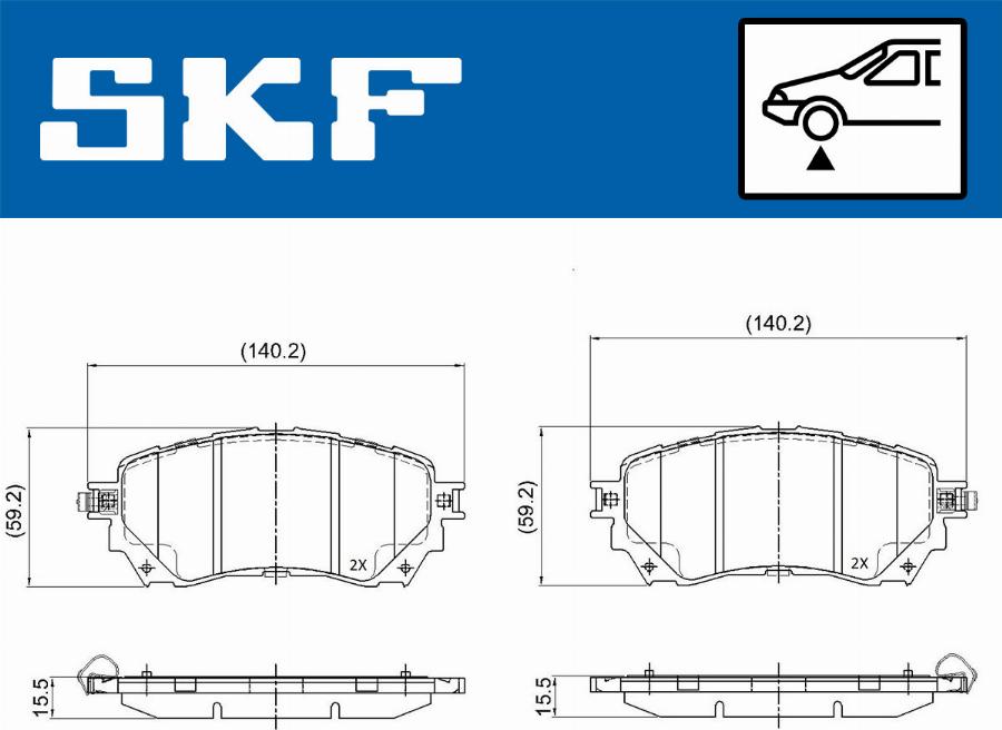 SKF VKBP 80394 A - Тормозные колодки, дисковые, комплект avtokuzovplus.com.ua