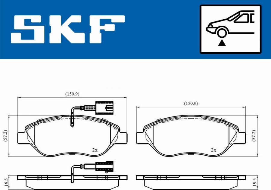 SKF VKBP 80395 E - Гальмівні колодки, дискові гальма autocars.com.ua