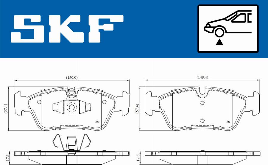 SKF VKBP 80399 - Гальмівні колодки, дискові гальма autocars.com.ua
