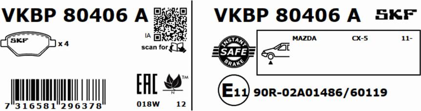SKF VKBP 80406 A - 0 autocars.com.ua