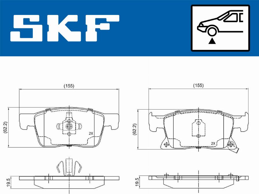 SKF VKBP 80409 A - Гальмівні колодки, дискові гальма autocars.com.ua